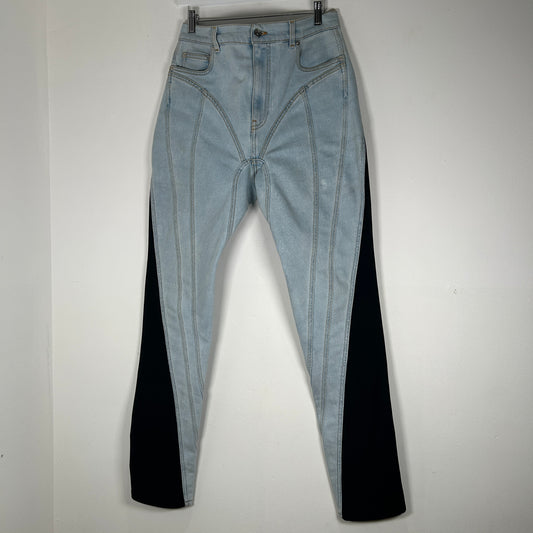 Mugler Spiral Mesh Cut Out Jeans Size 44
