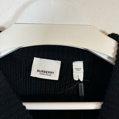 Burberry Black Wool V Cut Sweater Size L