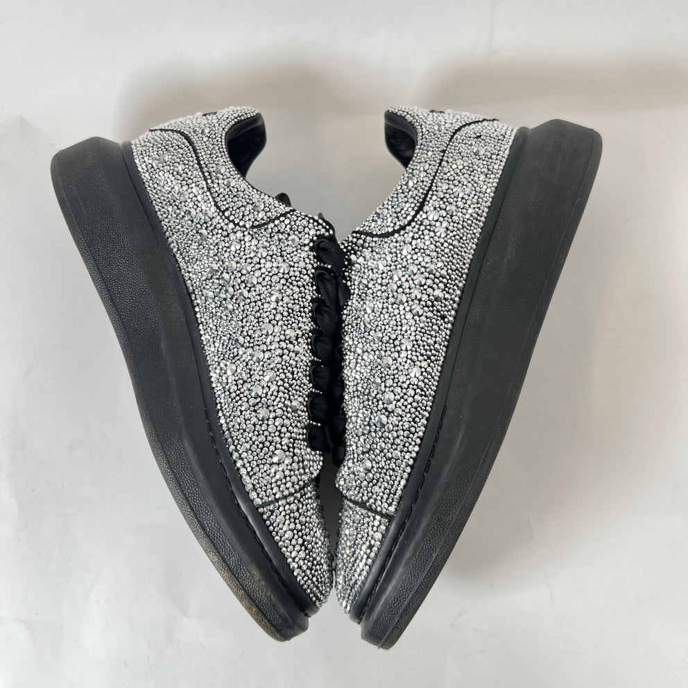Alexander McQueen Black/Silver Crystal Sneaker Size 43