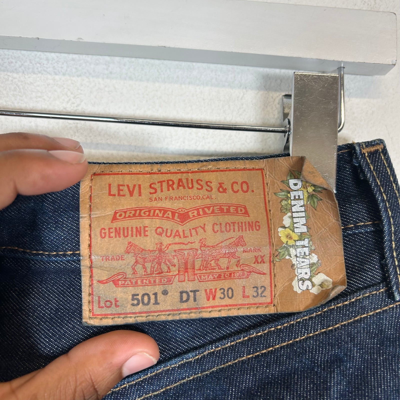 Denim Tears x Stussy Darkwash Selvedge Wreath Jeans Size 30