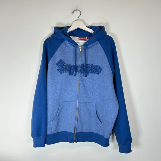 Supreme Blue Gonz Applique Zip-Up Hoodie Size M