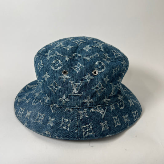 Louis Vuitton Blue Denim Monogram Reversible Bucket Hat