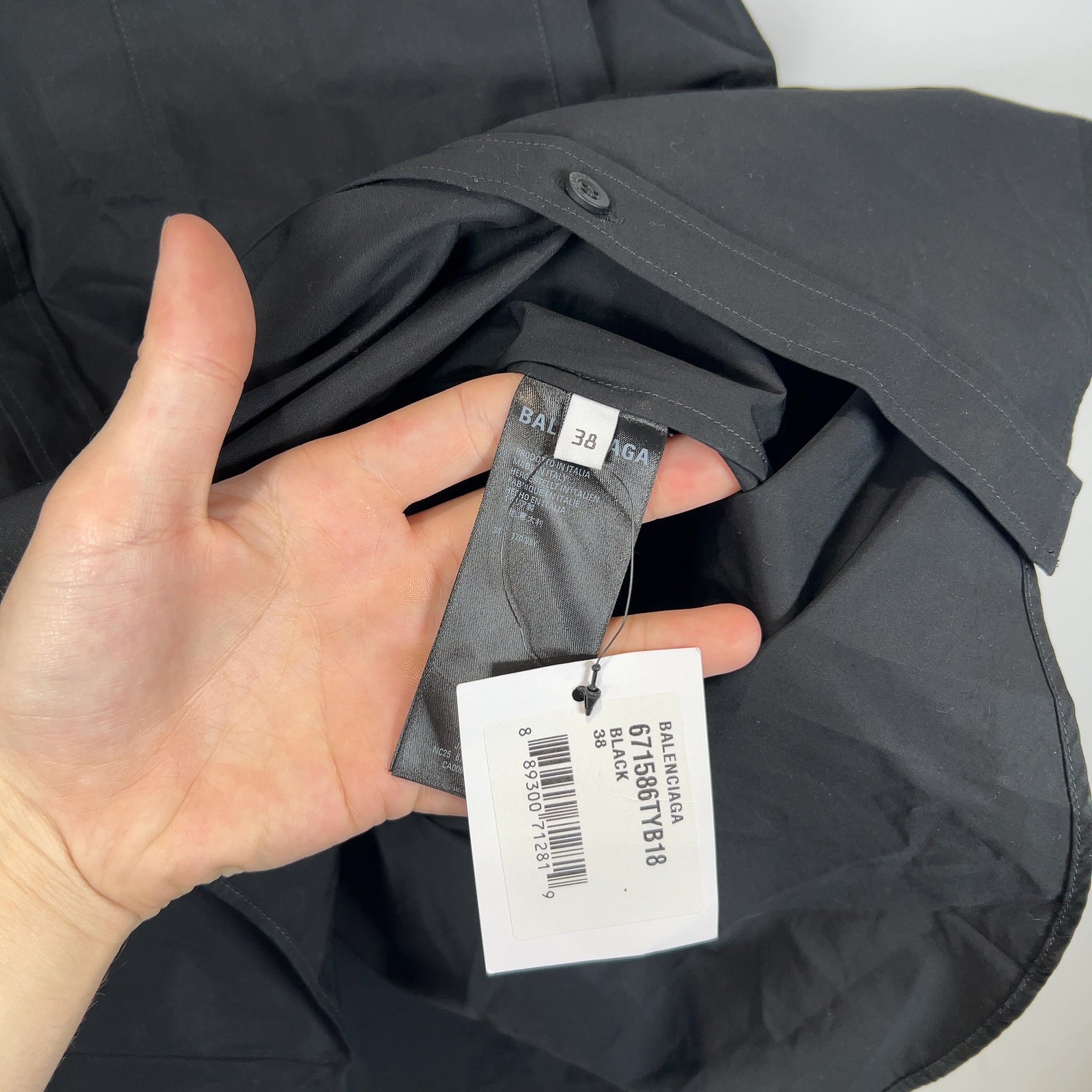 Balenciaga Collar Logo Button Up Shirt