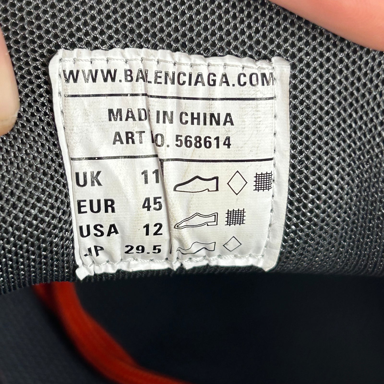 Balenciaga Orange/Black Track 2 Sneaker Size 12
