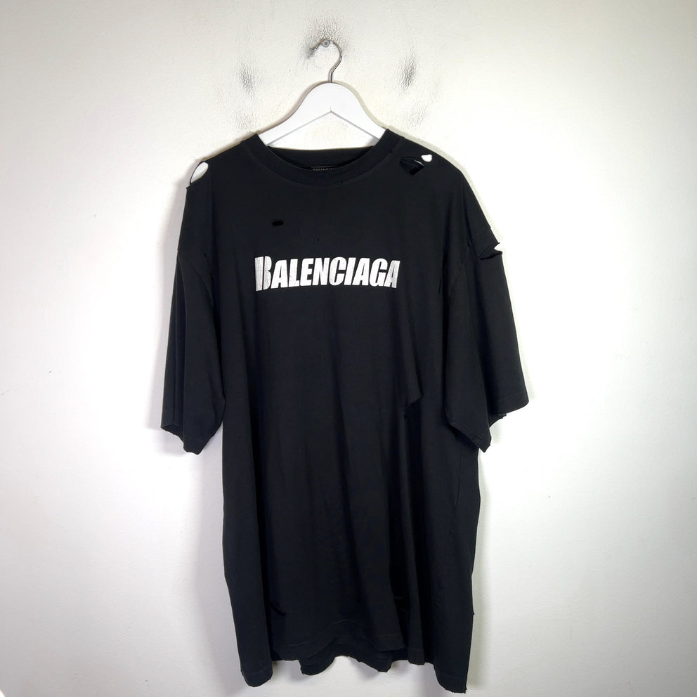 Balenciaga Destroyed Oversized T-Shirt