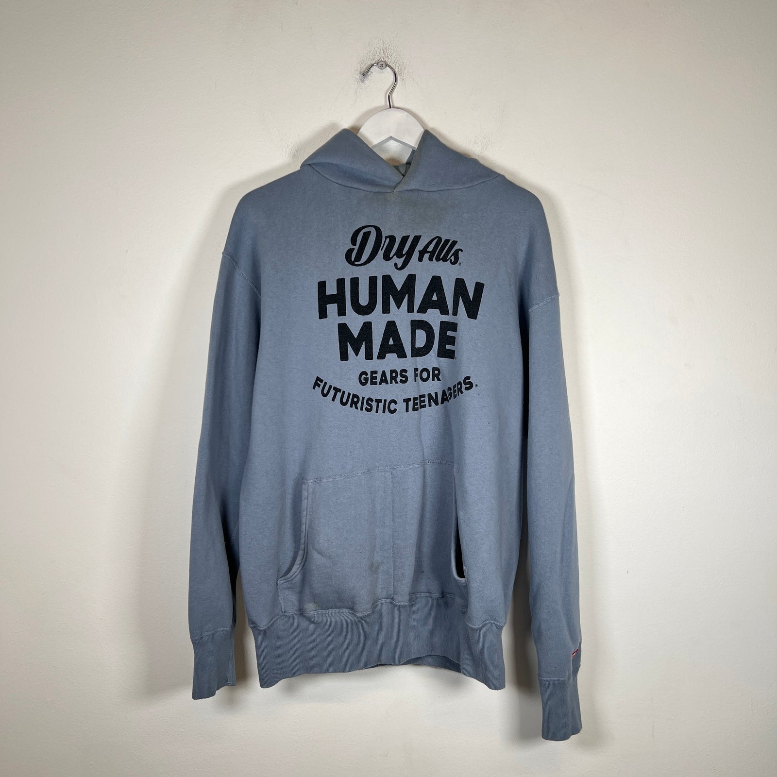 Human Made Blue Futuristic Teenagers Hoodie Size L