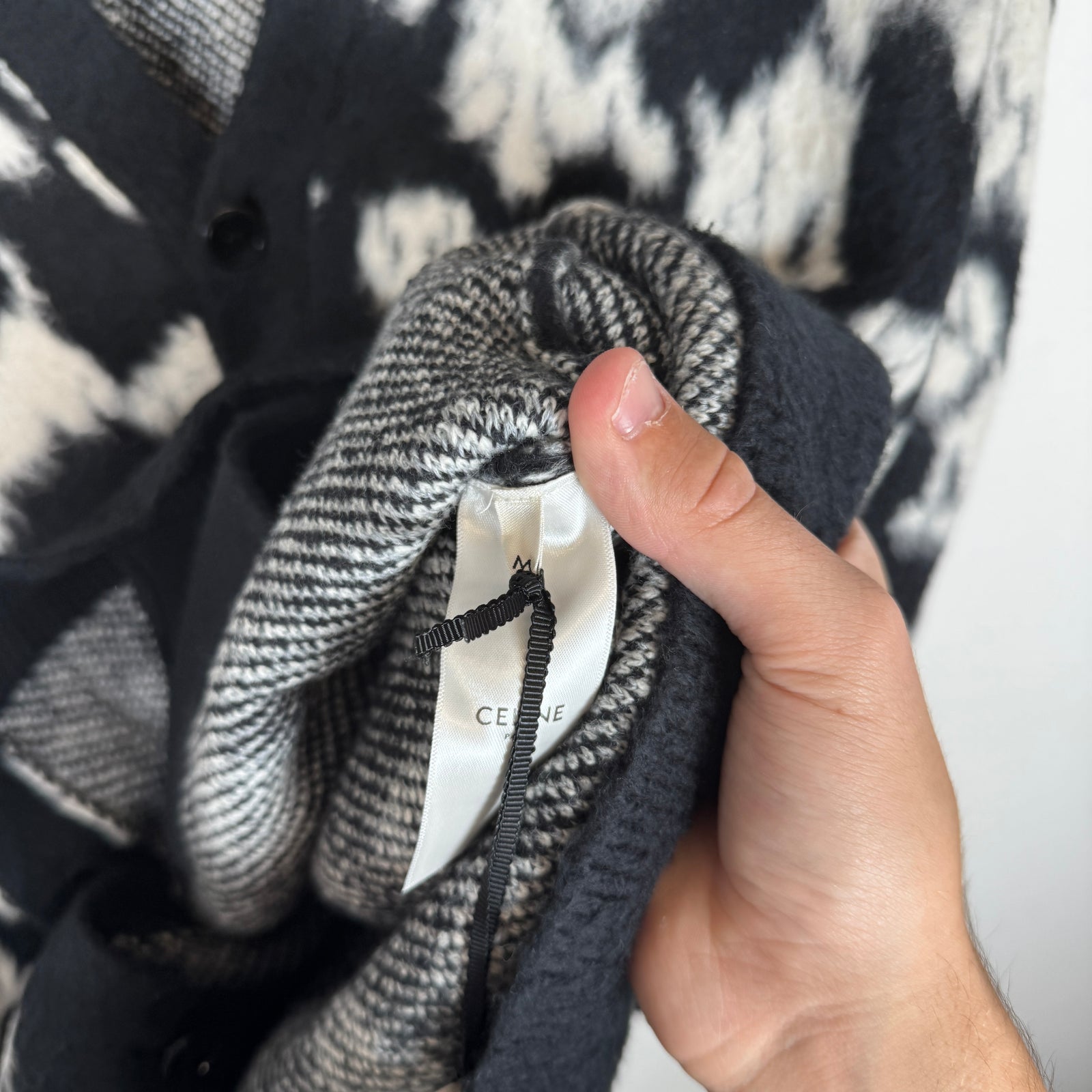 Celine Brushed Cotton-Blend Jacquard Cardigan Size M