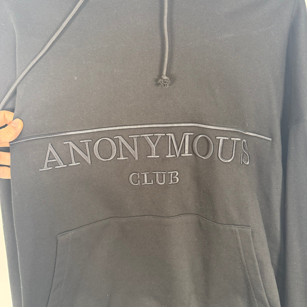 Anonymous Club Oversized Black Hoodie Size S