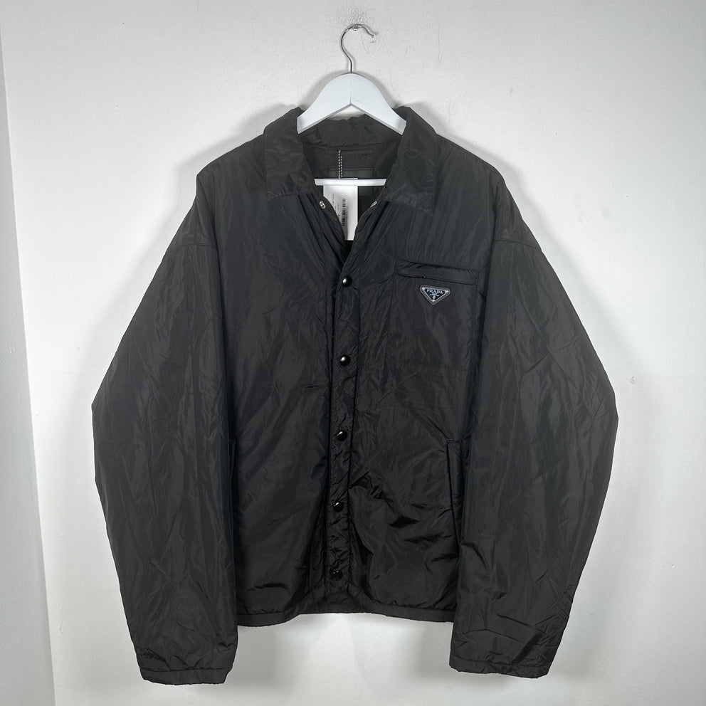 Prada Re-Nylon Plaque Logo Puffer Coach Jacket Size XXL