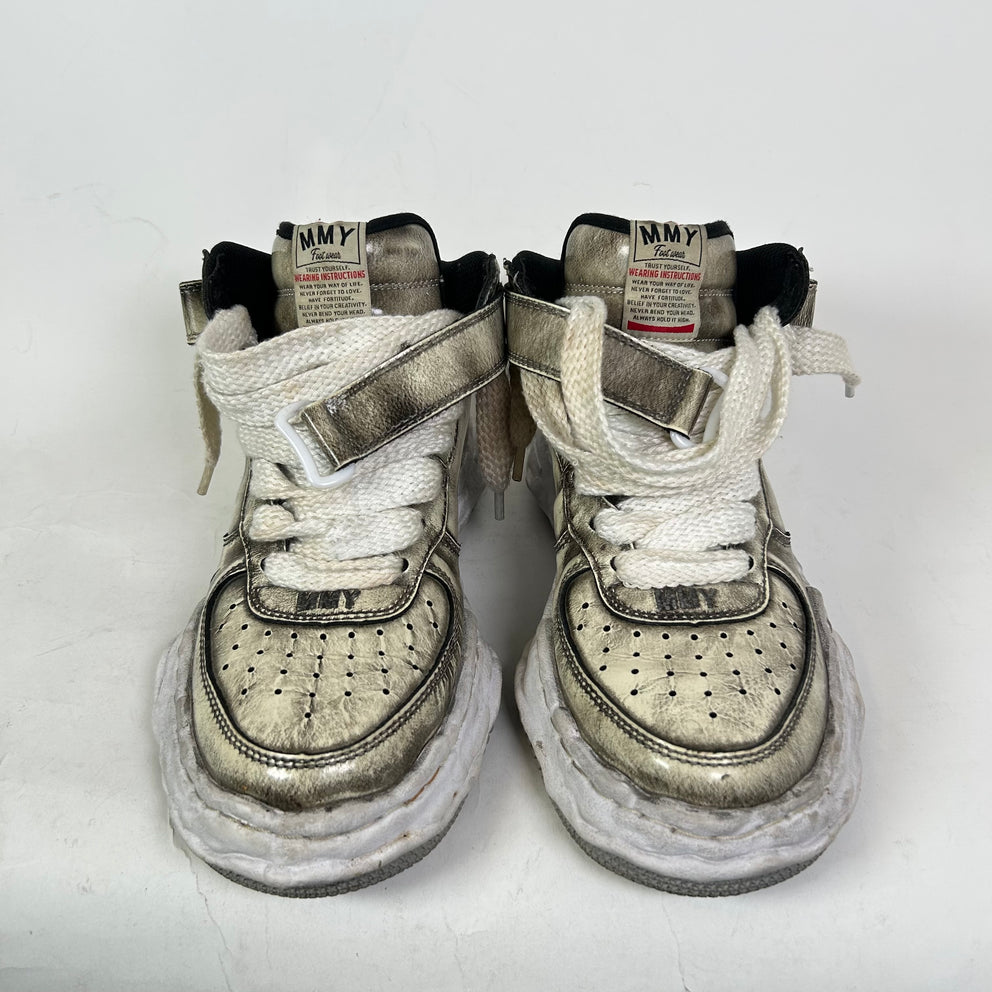 MMY Brushed Patent Leather Wayne High-Top Sneakers