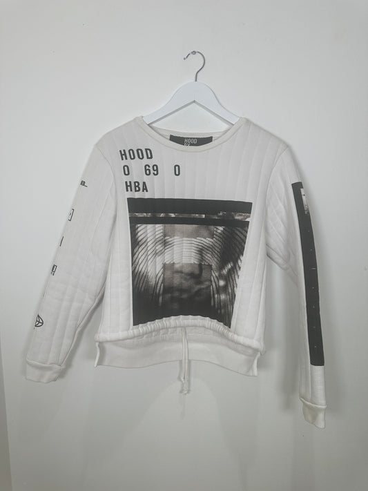 Hood By Air White Padded Crewneck Size Medium