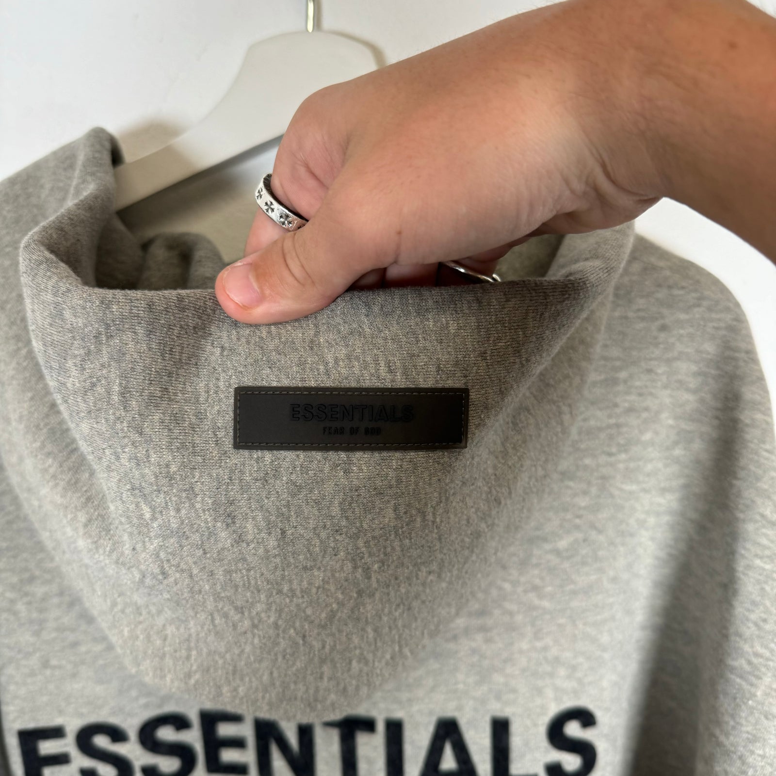 Essentials Light Grey Hoodie Size L