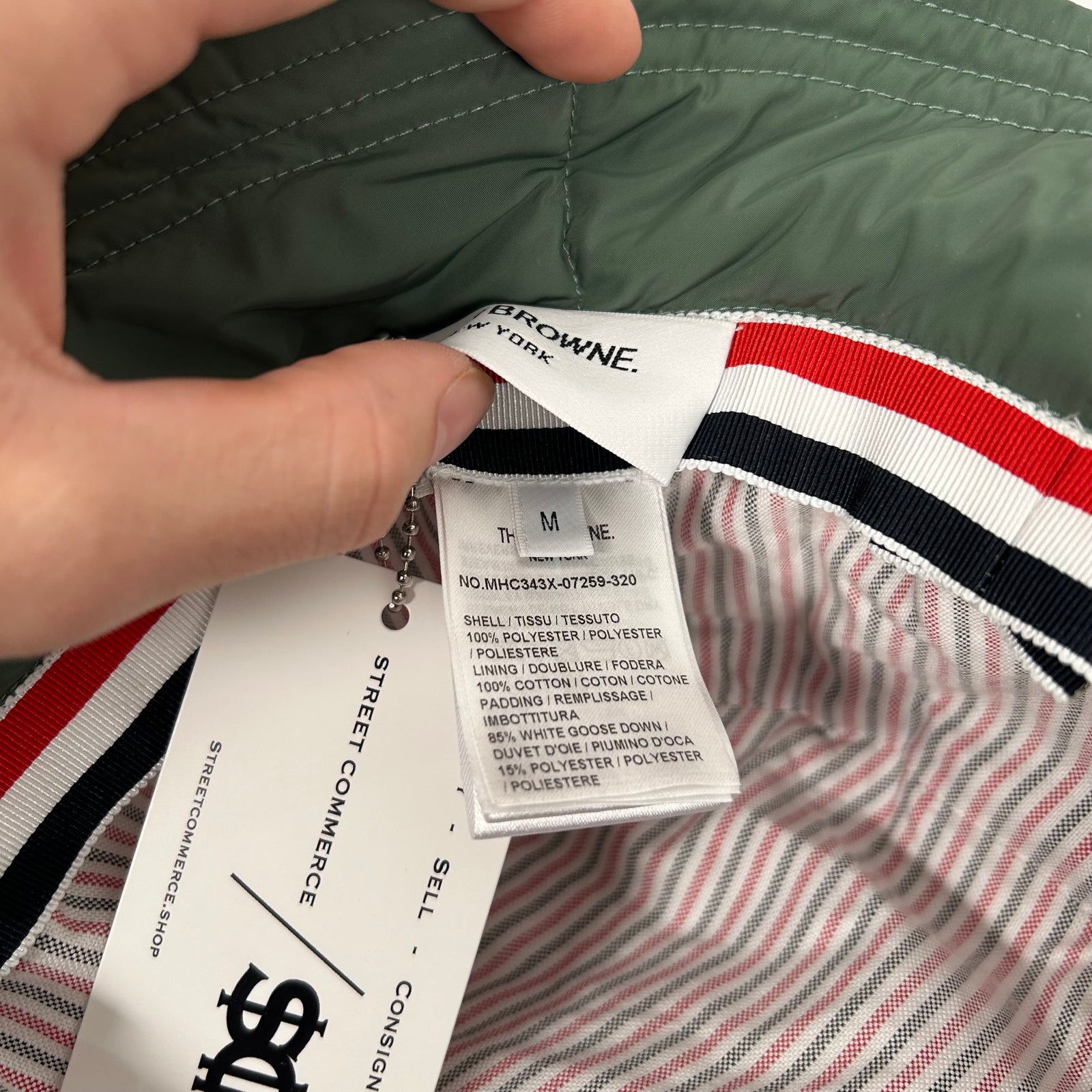 Thom Browne Green Puffer Bucket Hat Size M