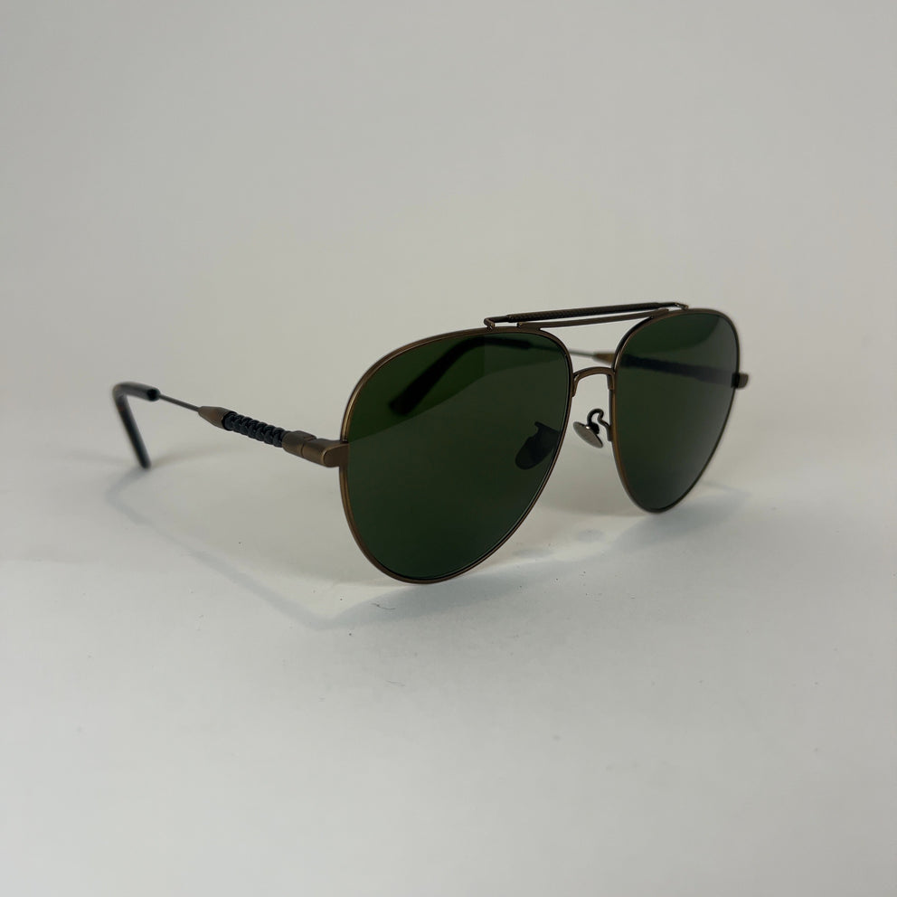 Bottega Veneta Braided Leather Aviator Sunglasses