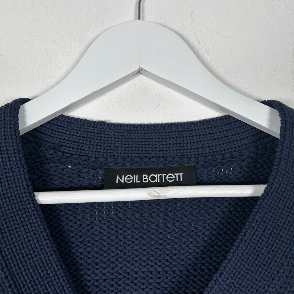 Neil Barret Cable Knit Navy Cardigan Size M