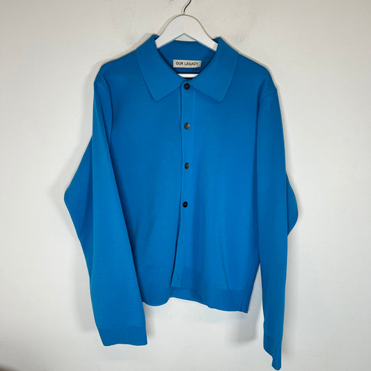 Our Legacy Blue Evening Polo Cardigan Size 52