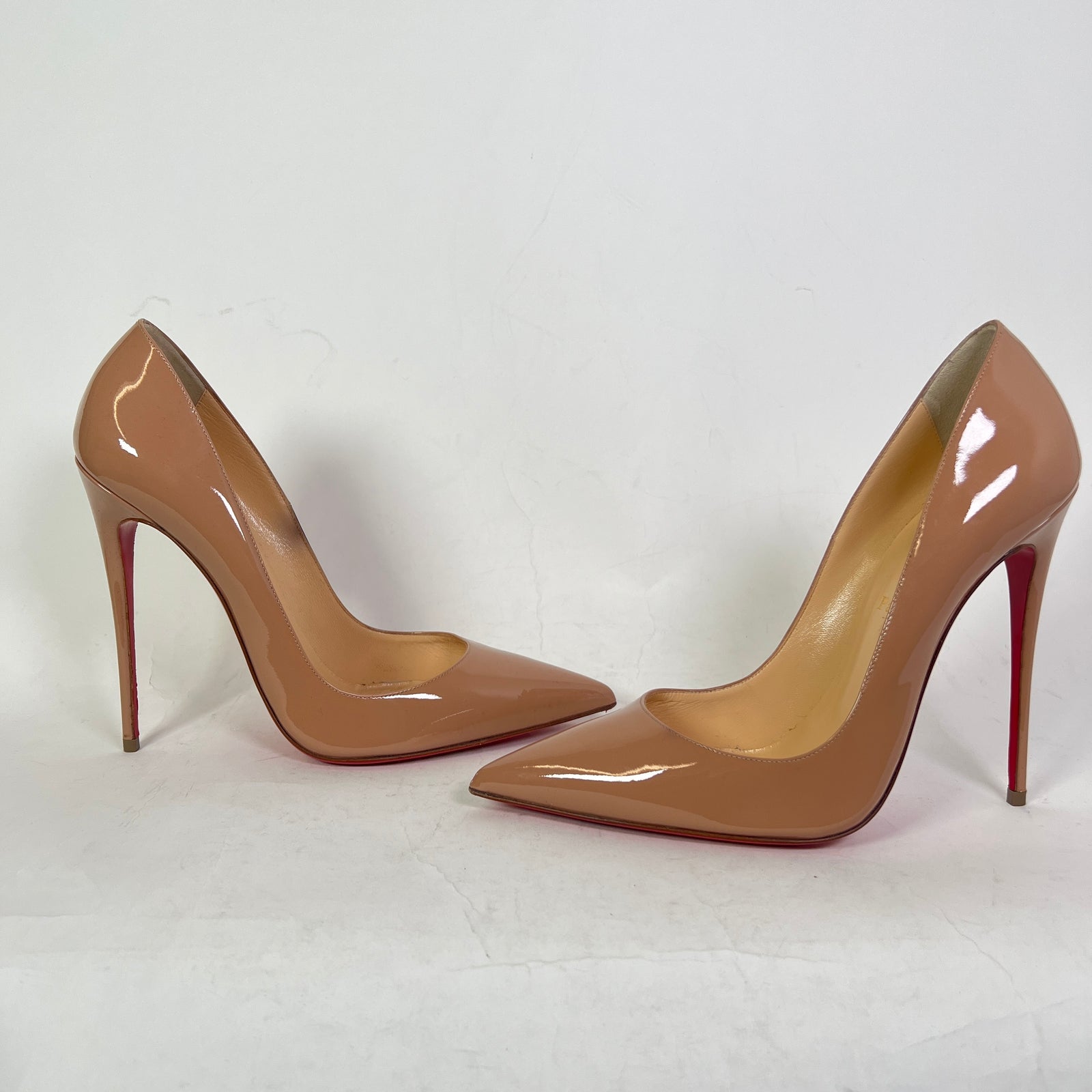 Christian Louboutin Nude Patent Kate 120 Heels Size 41