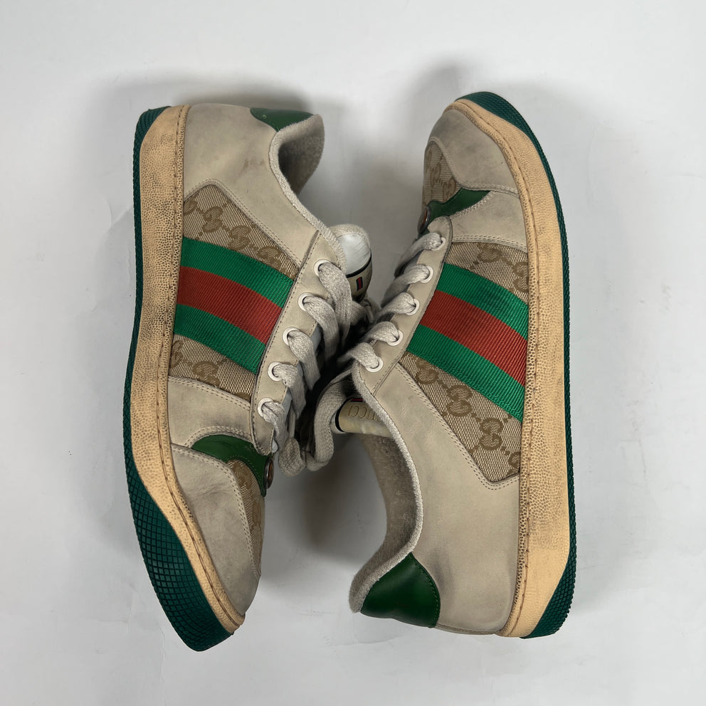 Gucci Beige GG Distressed Screener Size GG 9.5