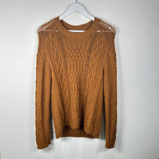 Maison Margiela Cable Knit Brown Sweater Size M