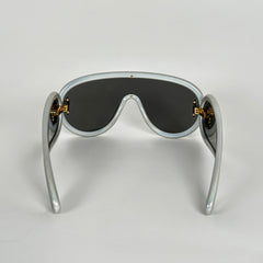 Loewe Wave Anagram Mask Silver Glitter Sunglasses