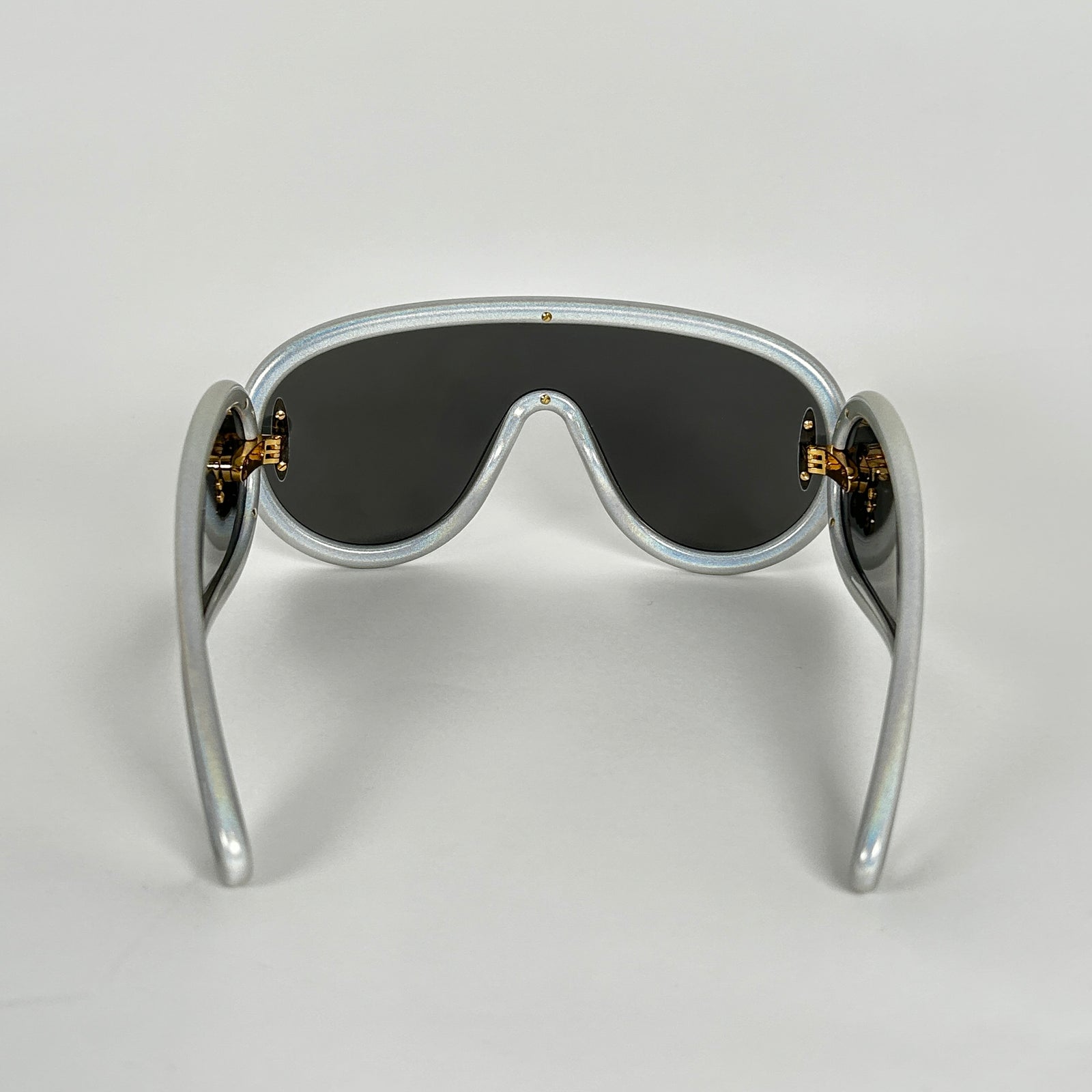 Loewe Wave Anagram Mask Silver Glitter Sunglasses