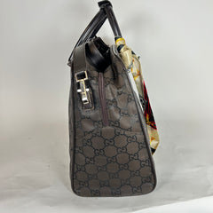 Gucci Brown GG Nylon Boston Bag