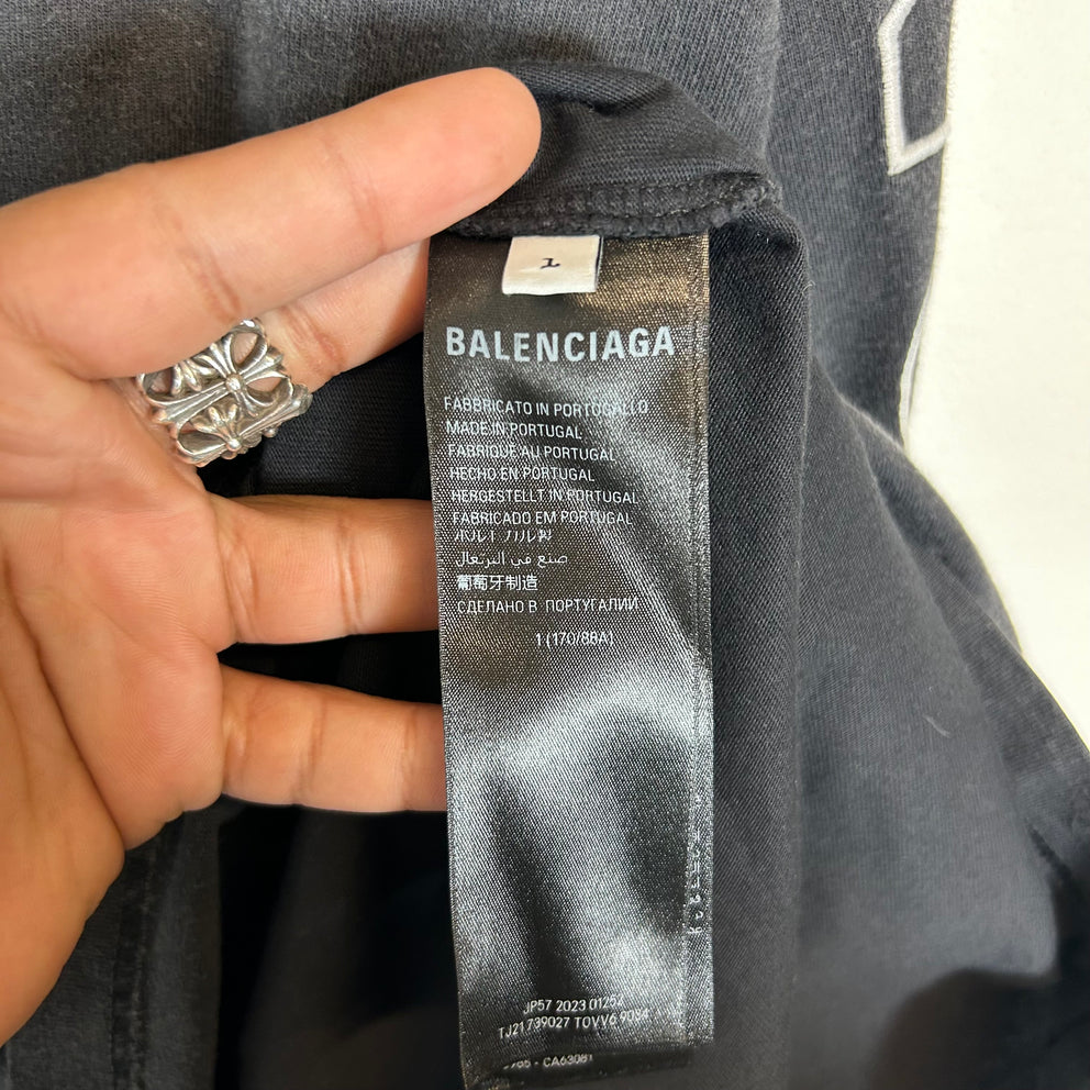 Balenciaga Black Embroidered Sleeve Outline Longsleeve Size 1