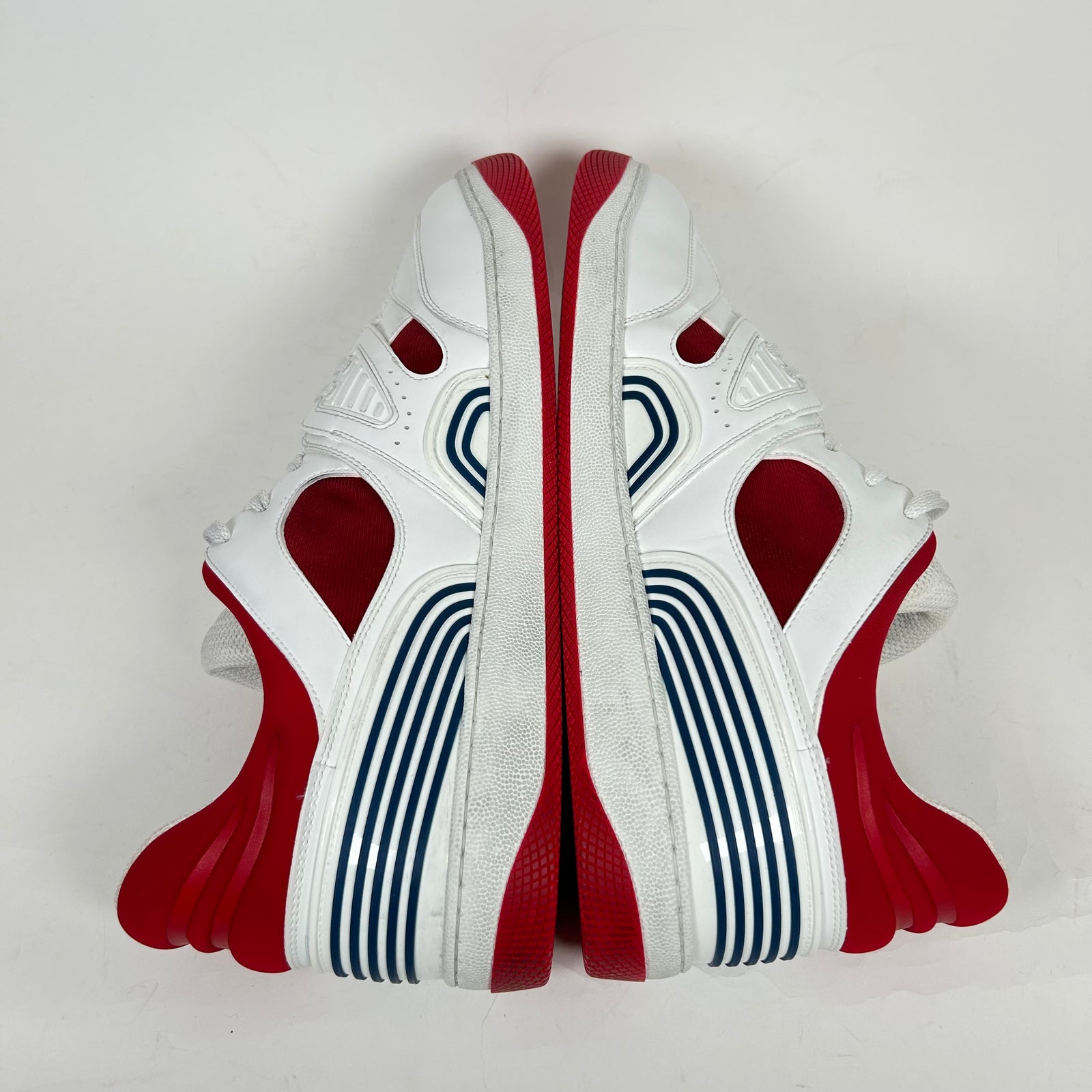 Gucci White/Red Basket Low Sneakers Size 13