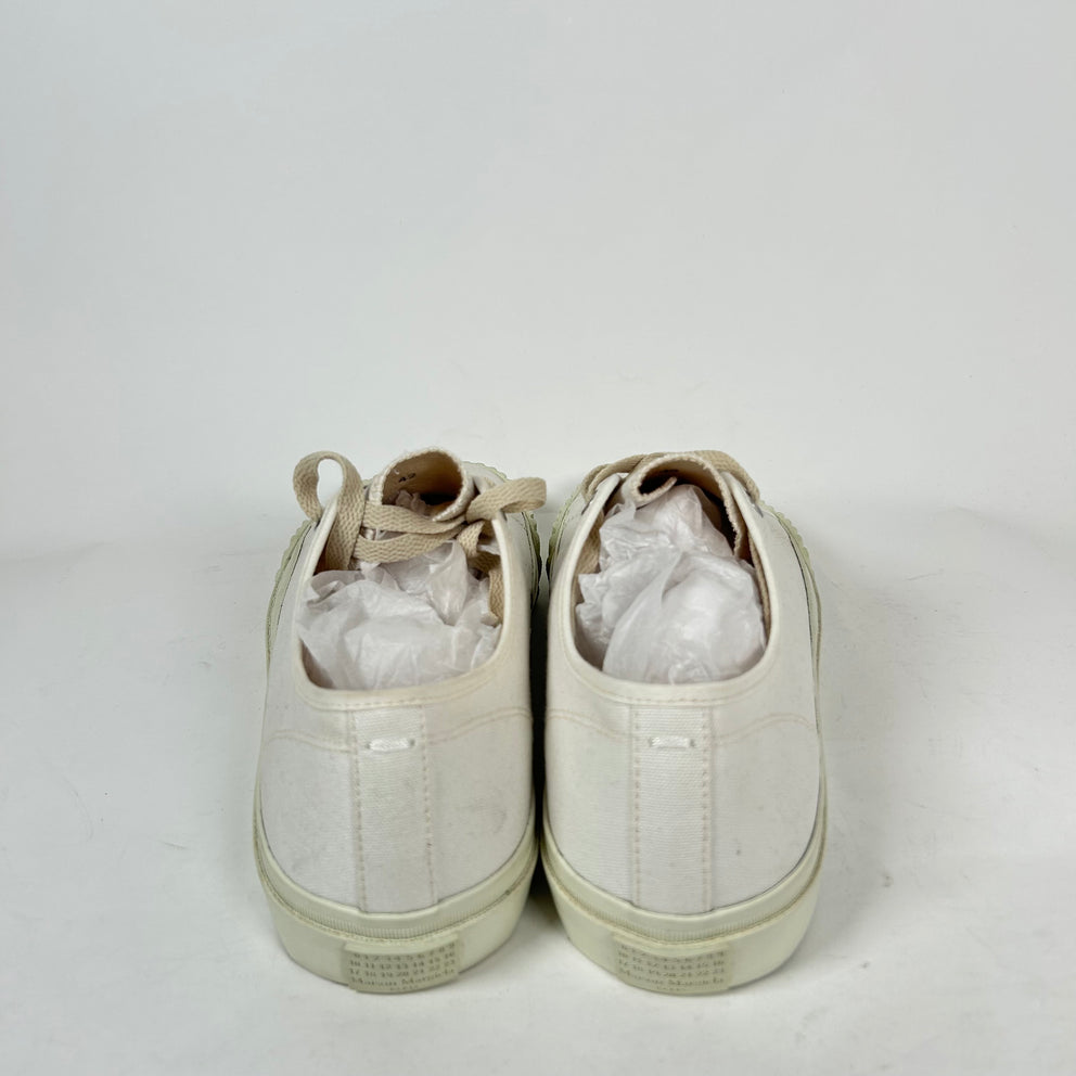 Maison Margiela White Canvas Low-Top Tabi Sneaker Size 42