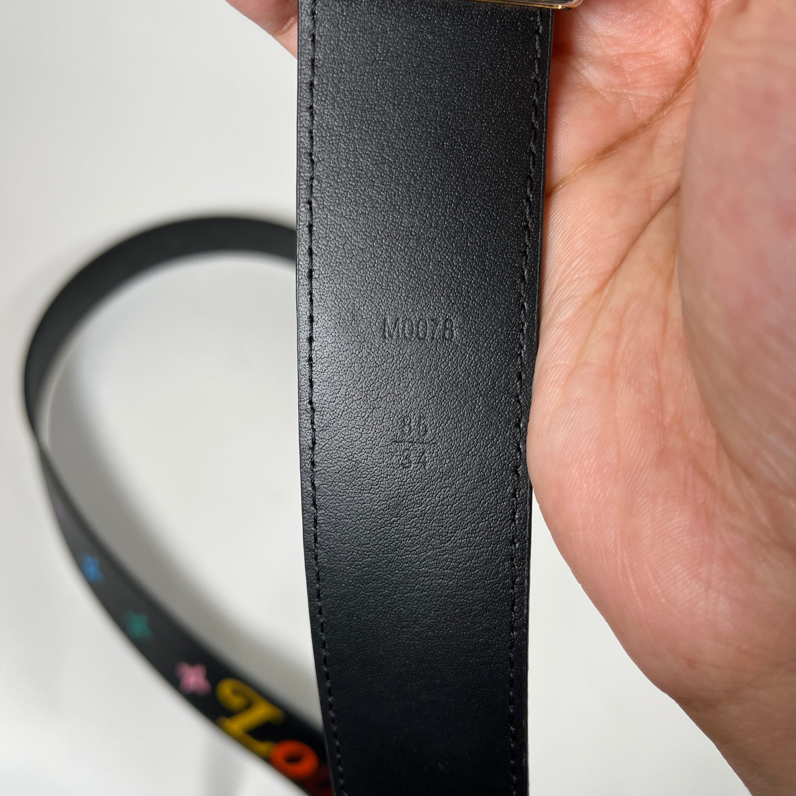 Louis Vuitton Color Logo Belt Size 85