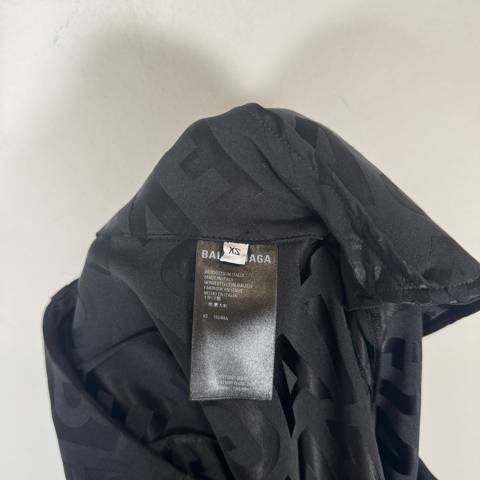 Balenciaga Black Satin AOP Suit Trousers Size XS