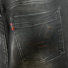 Sicko Black/White Chain Stich Jeans Size 30