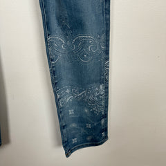 Amiri Paisley Printed Lightwash Jeans Size 33