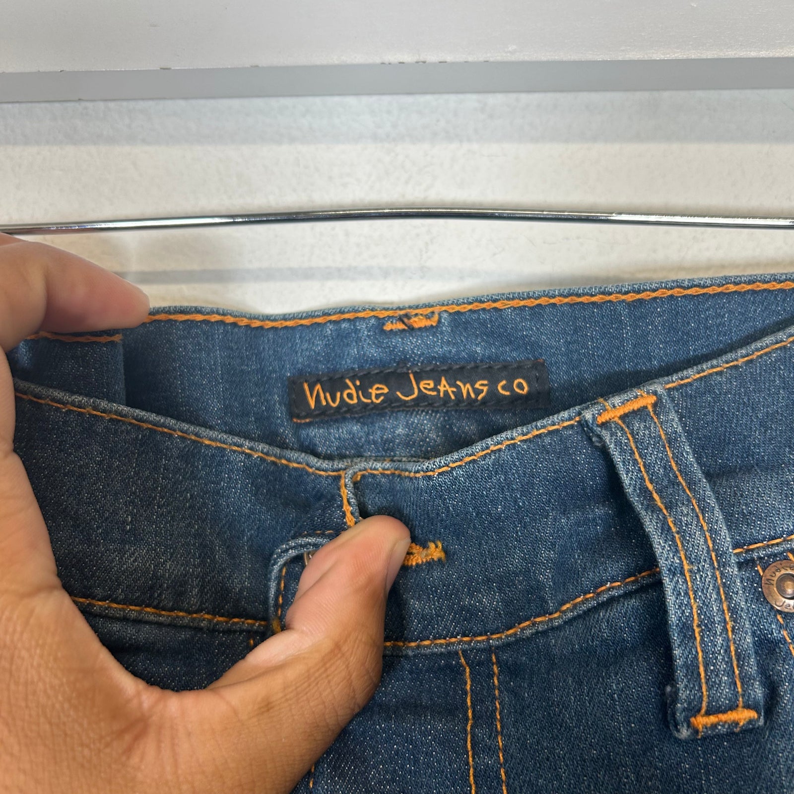 Nudie Jeans Lightwash Straight-Leg Distressed Jeans Size 38