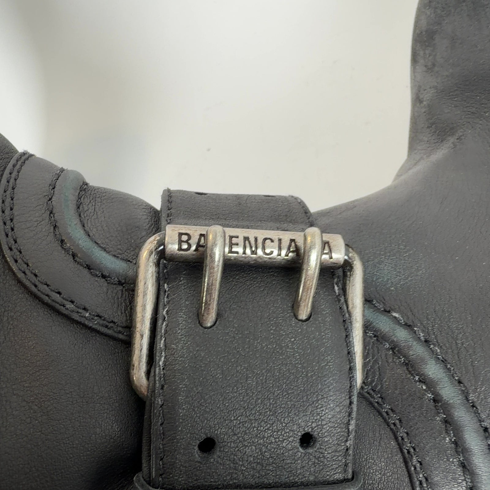 Balenciaga Distressed Leather Venom Engineer Boots