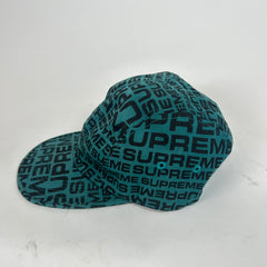 Supreme SS18 Teal Repeater Camp Cap