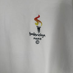Balenciaga White 'Olympics' Hoodies Size XL