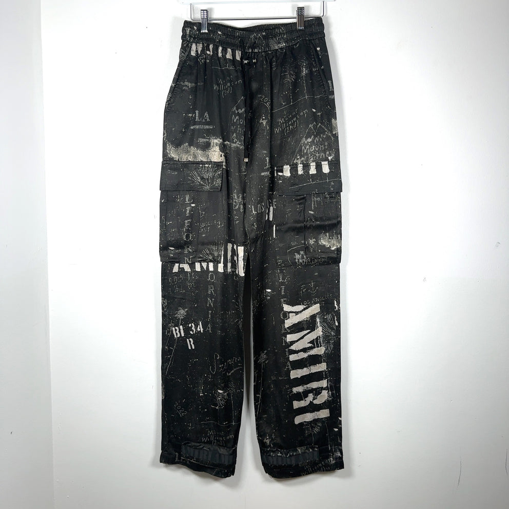 Amiri Army Stencil Silk Pants