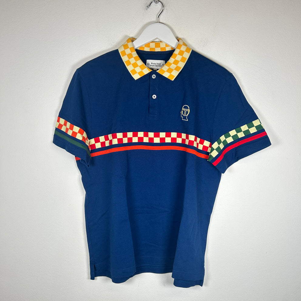 Brain Dead x Sergio Tacchini Blue Polo Shirt Size L
