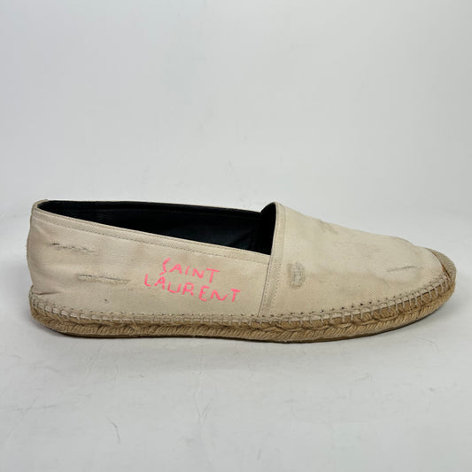 Saint Laurent Canvas Signature Embroidered Espadrilles