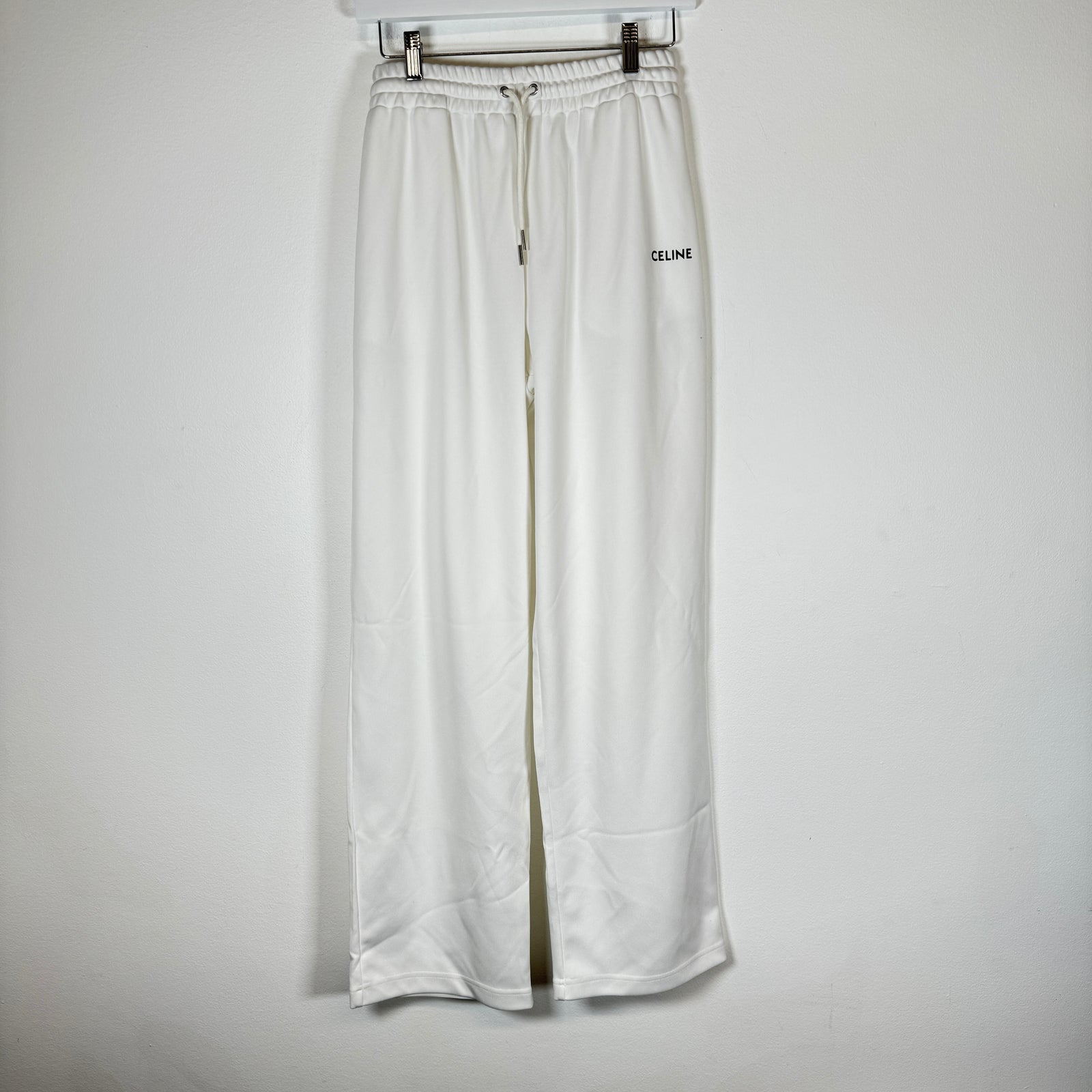 Celine White Logo Track Pants Size M