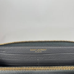 Saint Laurent Grey Zip-Around Wallet