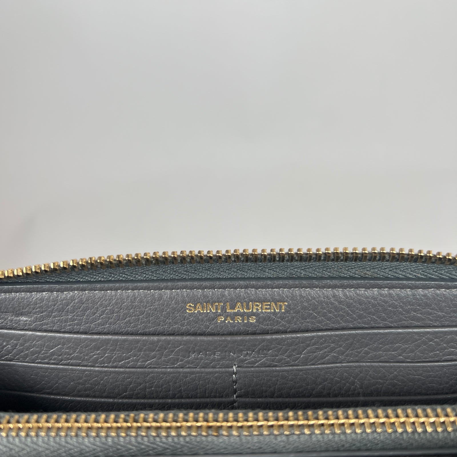 Saint Laurent Grey Zip-Around Wallet