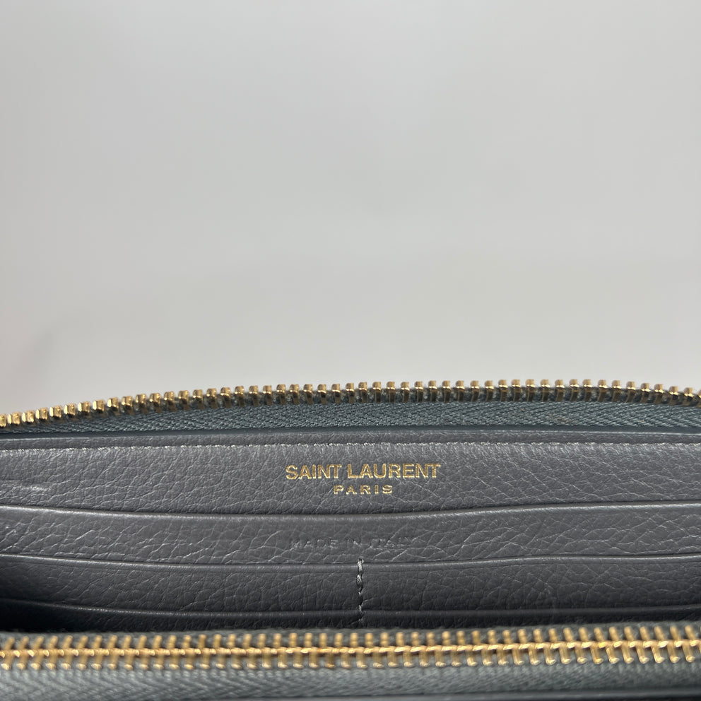 Saint Laurent Grey Zip-Around Wallet