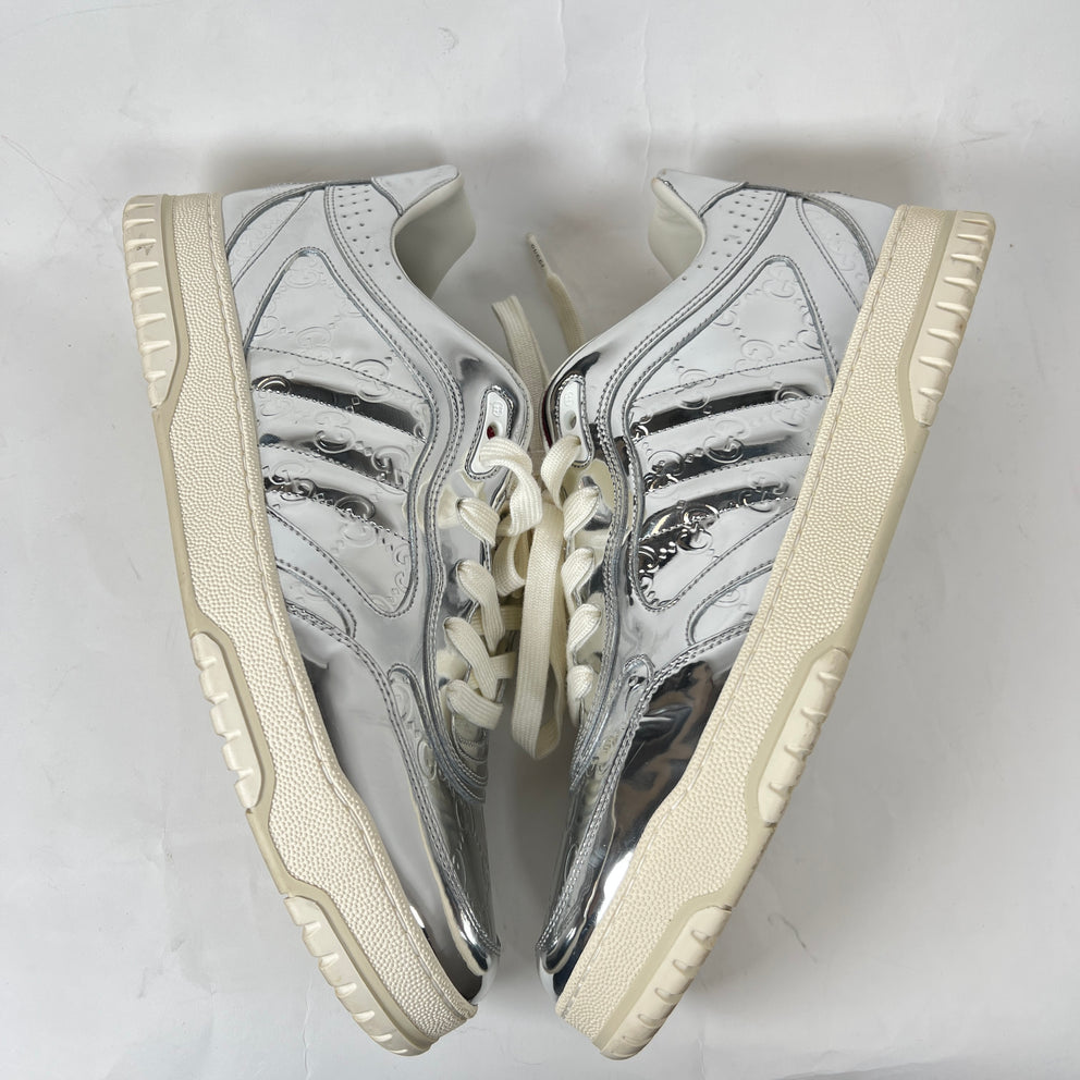 Gucci Metallic Silver GG Re-Web Sneaker Size GG 11