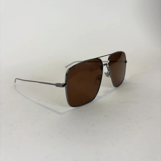 Givenchy Rectangle Aviator Brown Lens Wire Frame Sunglasses
