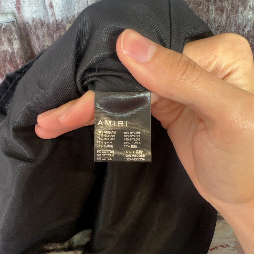 Amiri Mohair Fringe Flannel Shirt