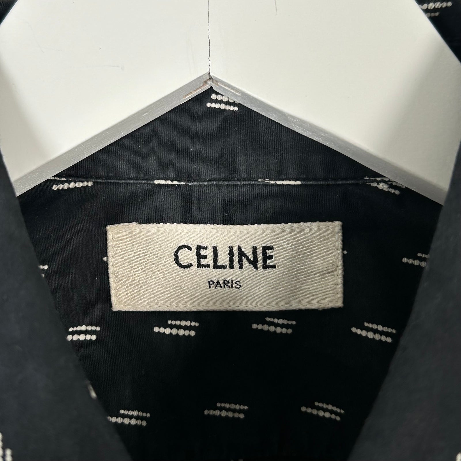 Celine Double Dot Navy Button-Up Shirt Size S