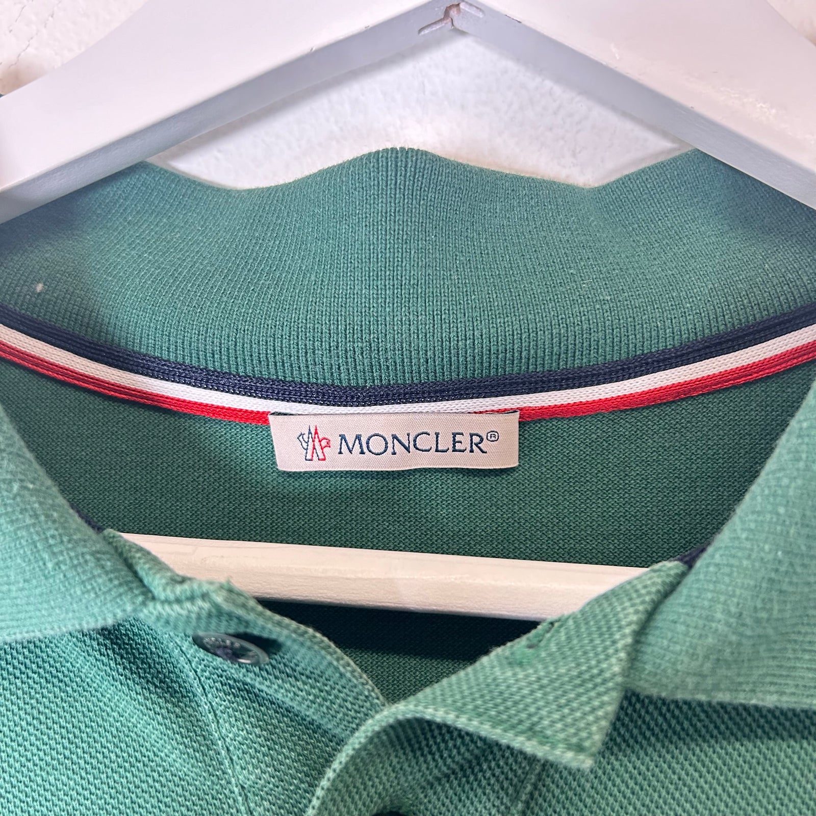 Moncler Green Maglia Polo Shirt Size L
