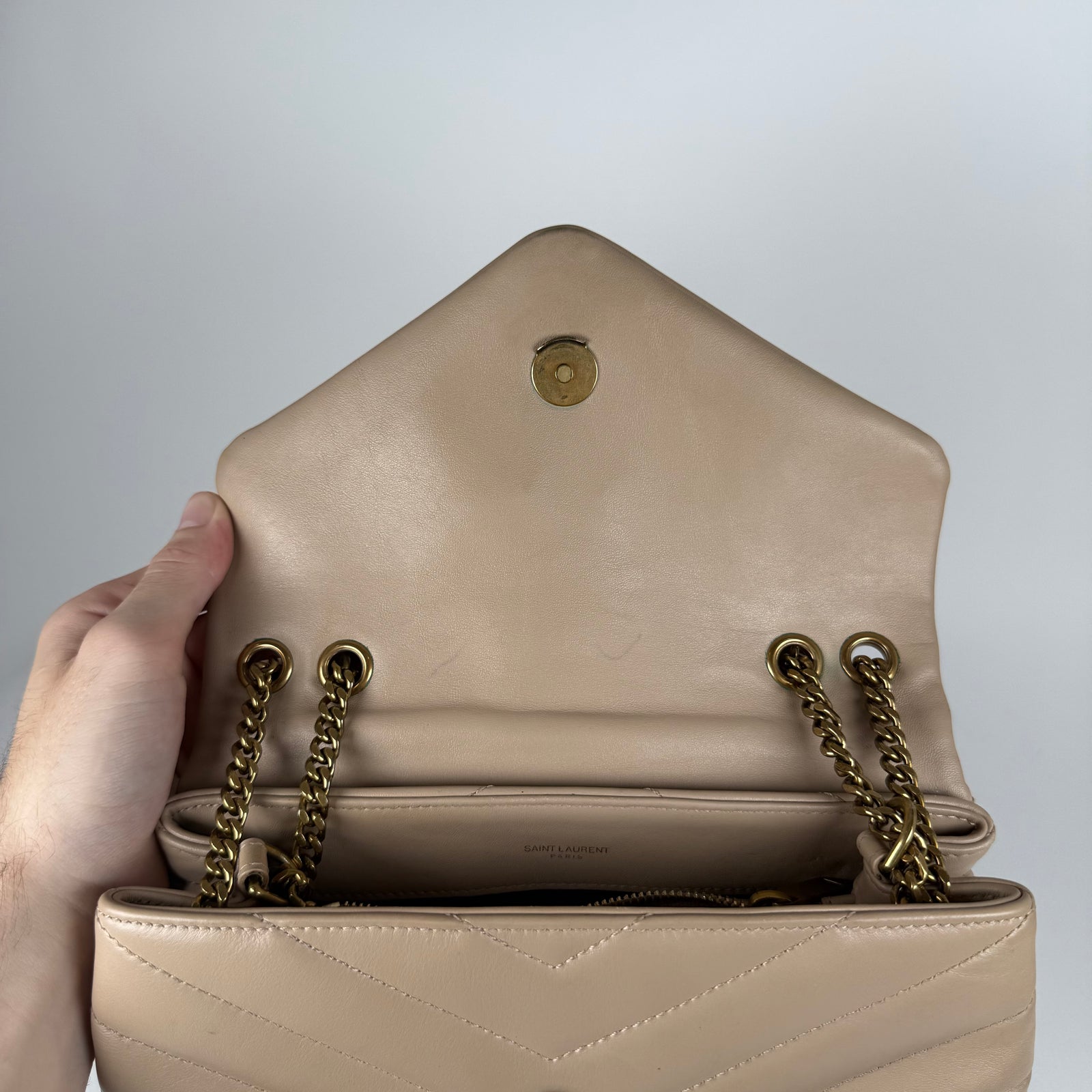 Saint Laurent LouLou Matelasse Chevron Shoulder Bag